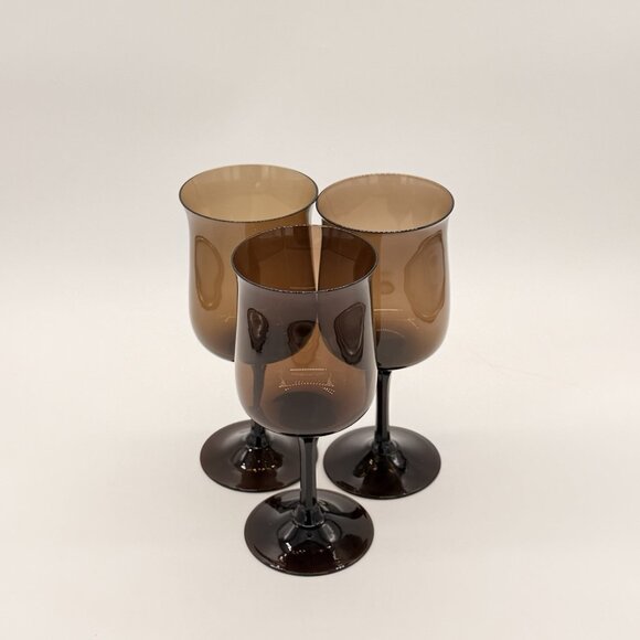 Lenox Crystal SET OF Three Espresso Brown Wine Water Goblets Expression Line - Picture 4 of 7